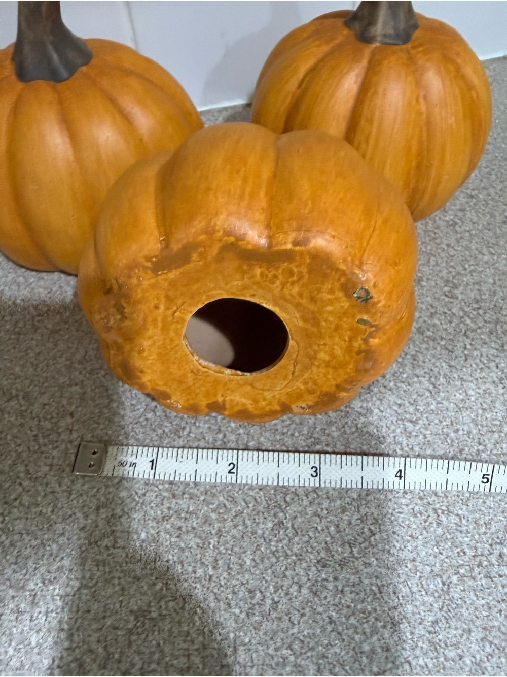 Thankful Blessed Grateful ceramic Pumpkin Trio - Orange Fall Decor NEW - Picture 8 of 10